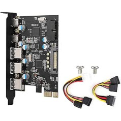 Daudzfunkcionāla USB 3.0 paplašināšanas karte no C tipa uz PCI E PCI E PCB 5 portu USB 3.0 paplašināšanas karte, no C tipa uz PCI-E PCI-E adaptera karte operētājsistēmai Win/Vista, liela ātruma pārsūtīšanas ātrums