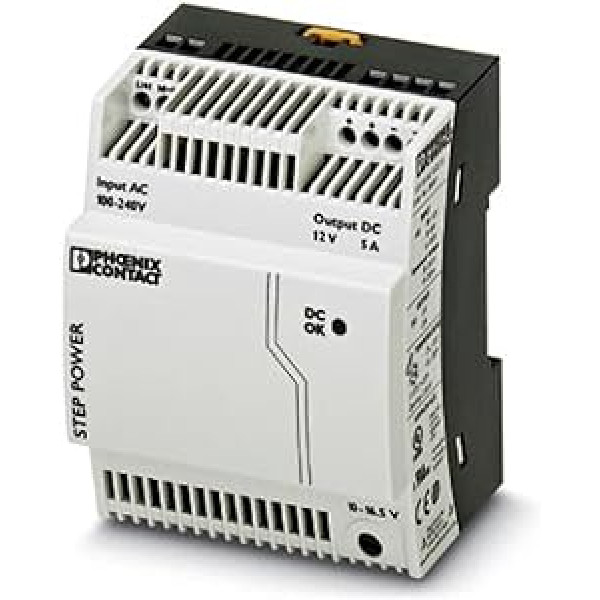 Phoenix Contact STEP-PS/1AC/12DC/5 Switch-Mode DIN-Schienen Netzteil 60W, 85 → 264V maiņstrāva, 12V līdzstrāva / 5A