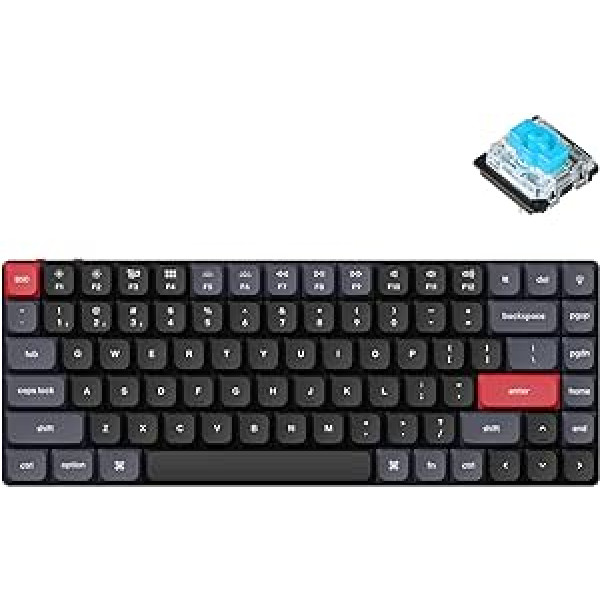 Keychron K3 Pro bezvadu mehāniskā tastatūra, 75% ASV izkārtojums QMK/VIA programmējams Bluetooth/vadu RGB fona apgaismojums īpaši plāns ar Gateron zema profila slēdzi zilā krāsā