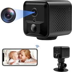 LXMIMI WiFi kamera HD 1080P Mini WiFi kamera Pārnēsājama maza drošības kamera ar WiFi režīmu un DV režīmu atbalsta nakts redzamību un kustības noteikšanu, akumulatora darbības laiks 8 stundas mājām un garāžām