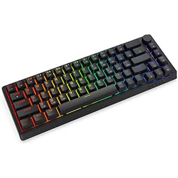 KRUX ATAX 65% Pro RGB Wireless GATERON Yellow Pro, žaidimų klaviatūra, 68 klavišai, QWERTY, garsumo rankenėlė, KRX0125