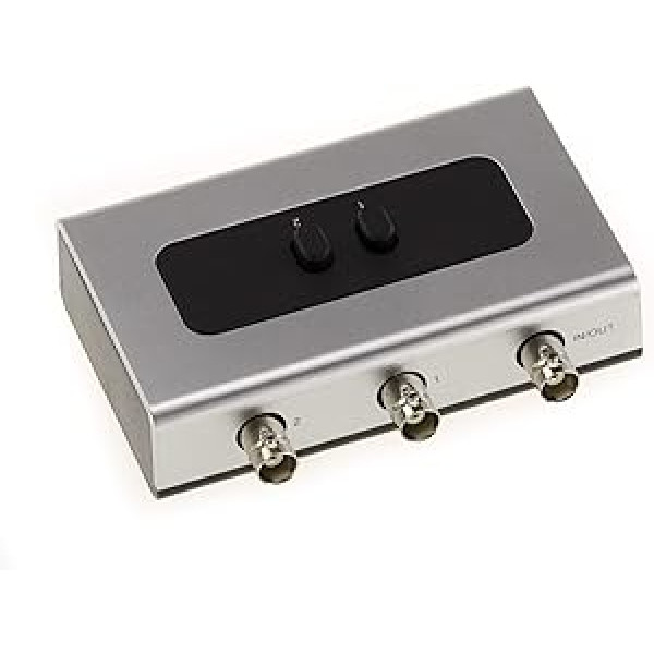 Kalea 2 Port Computer BNC Switch - Needle from 2 Sources to One Output or One Source to Two Outputs - Supports 75 Ohm