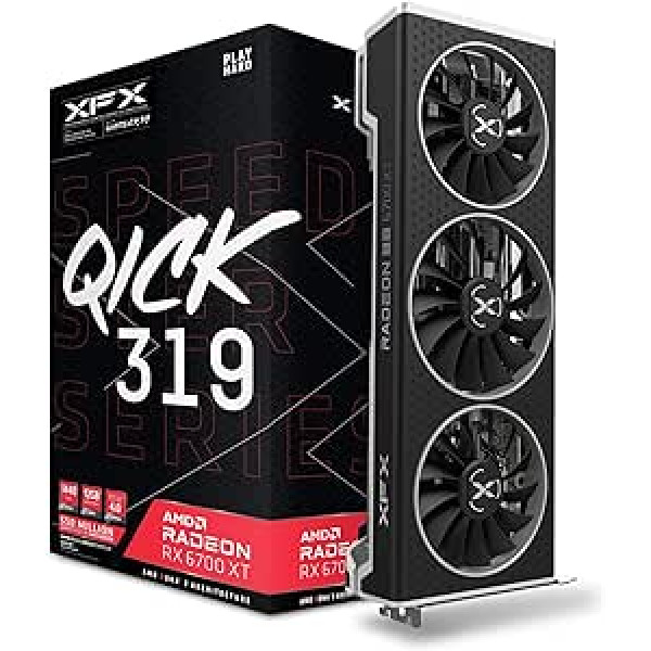 XFX Speedster QICK319 AMD Radeon RX 6700 XT Ultra Gaming Graphics Card with 12GB GDDR6 HDMI 3xDP AMD RDNA 2 RX-67XTYPUDP