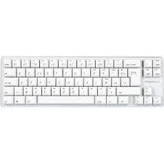 Qisan vadu mehāniskā spēļu tastatūra PBT taustiņu vāciņi 69 taustiņi Gateron sarkans slēdzis balts fona apgaismojums FR AZERTY izkārtojums spēļu tastatūra balta