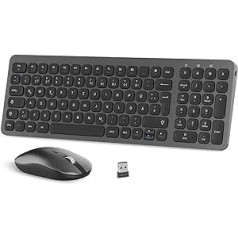 PINKCAT bezvadu tastatūra Pele un tastatūra ar peli Bezvadu tastatūra ar peli 2.4G datora tastatūra Bezvadu 2 vienā USB klēpjdatora tastatūra Datora tastatūra personālajam datoram klēpjdators Smart TV pelēka