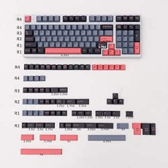 173 Keycaps Cherry Profile Doubleshot Custom Black Grey Pink Keycaps Set for 60% 65% 75% 95% Cherry MX Mechanical Keyboard