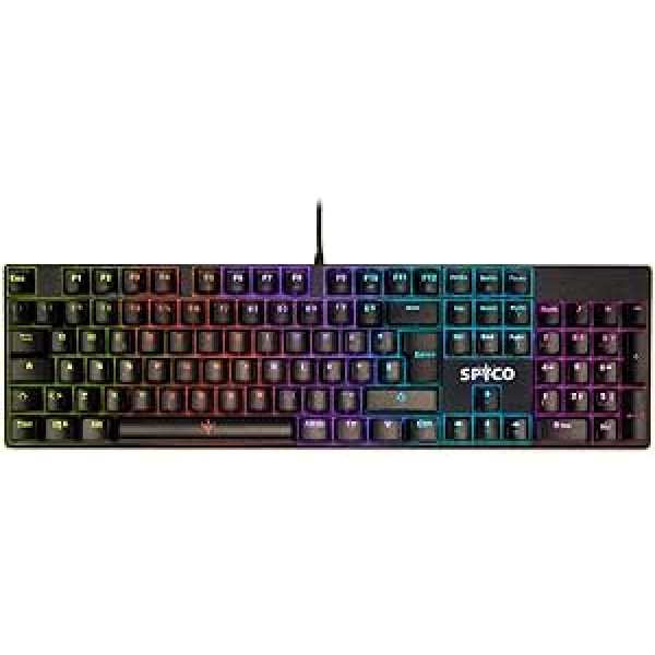 SPYCO Challenge KE-111 Mechanisce Gaming Keyboard Italian Layout Adjustable LED Backlight Caps ABS Brown Switches 25 Anti-Ghosting Keys Ideal for PC Laptop ECC