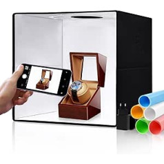 STN Photo Box 25 cm Foldable Photo Studio 96 LEDs Dimmable Light Box with 6 Backgrounds