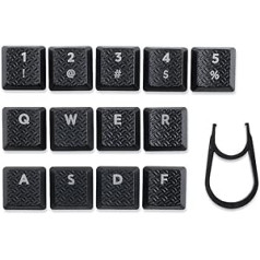 13 x Key Texture Tactility Backlight Keycaps Replacement for GL Tactile Switch Logitech G813/G815/G915/G913 TKL RGB Mechanical Gaming Keyboard (Black)