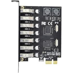 Xiwai PCI-E uz USB 3.0 HUB PCI Express paplašināšanas kartes adapteris 5Gbps mātesplatei