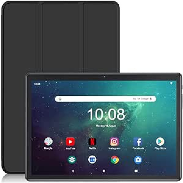 niuniutab planšetdators 10 collu Android 11 planšetdators, 4 GB RAM, 64 GB ROM (128 GB paplašināma), kamera 2 MP + 8 MP, 1,6 GHz, 2,4 G WiFi, 2,5 D IPS 800 x 1280 FHD, liela akumulatora planšetdators (Black)