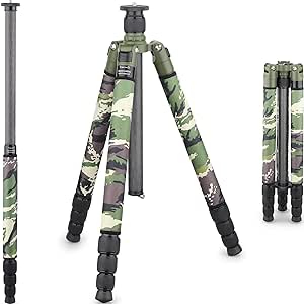 INNOREL RT85CG oglekļa šķiedras statīvs 173 cm 2-in-1 statīvs Monopods Profesionāls lieljaudas kameras statīvs Maksimālā slodze 25 kg Max caurule 32 mm ar centra kolonnas statīva somu (tikai RT85CG statīvs)