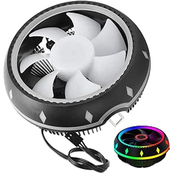 RGB CPU Cooler, 2000PRM 3 Pin 38CFM 120mm Desktop Host Fan Silent Heatsink for Intel LGA775 / 1150/1151/1155/1156/1366 / for AMD FM2 / AM4 / FM1 / AM3+ / AM3 / AM3 / AM3 / AM3 / AM3 / AM3 / AM3 / AM3