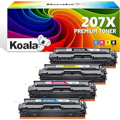 Koala 207X saderīga tonera kasetnes nomaiņa HP 207A 207X Multipack W2210X W2211X W2212X W2213X Color Laserjet Pro MFP M283fdw M255dw M282nw M283fdn M255nw Cyclelow Yellow Printer