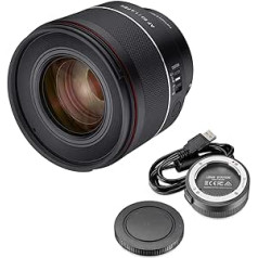 SAMYANG AF 50 mm F1.4 II FE Sony E + Samyang Lens Station — standarta automātiskā fokusa objektīvs Sony bezspoguļu sistēmas kamerām pilna formāta un APS-C sensoriem + dokstacija sistēmas atjaunināšanai