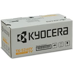 Kyocera TK-5240Y oriģinālā tonera kasetne, dzeltena 1T02R7ANL0. ECOSYS M5526cdn, ECOSYS M5526cdw, ECOSYS P5026cdn, ECOSYS P5026cdw. Saderīgs ar Amazon Dash papildināšanu