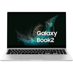 Samsung Galaxy Book2 klēpjdators, Ultrafino, 15,6 collu FHD LED, Intel Core i5 12th Gen, Intel® Iris® Xe, RAM 8GB LPDDR4x, 256GB NVMe SSD, Windows 11 Pro, sudraba krāsa