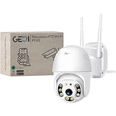 GeDi — Wi-Fi PTZ Dome 1080p 4 IR LED un 4 LED masīvs videonovērošanas āra drošībai ar APP iCSee Motion Detection PT-01