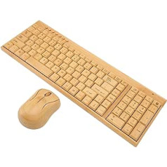 Yunseity bambusa tastatūra un pele 2,4 GHz bezvadu koka tastatūra PC datora tastatūra vai pele dāvana (peles un tastatūras kombinācija)