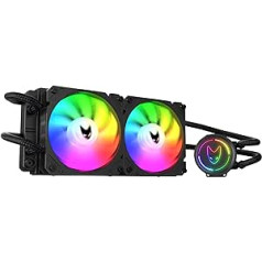 Oversteel - ZIRCON Liquid Cooling 240 mm RGB, 2x PWM Fans 120 mm RGB, TDP 200 W, Compatible with Intel and AMD AM4, Colour Black