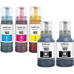 LAIPENG 102 Ink Compatible with Epson 102 for ET-2700 ET-2750 ET-2751 ET-2756 ET-2850 ET-2851 ET-2856 ET-3700 ET-3750 ET-3850 ET-4750 ET-4850 ET-4850 ET-4850 50 ET-504856 ET-15000 Printer (BK*2/C/M/Y)