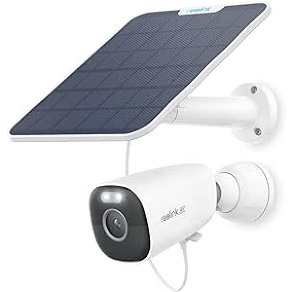 Reolink 4K saules novērošanas kameras āra akumulators ar 2,4 un 5 GHz WiFi, WiFi kamera ārpus telpām, 8MP krāsu nakts redzamība, personas/automašīnas/dzīvnieka noteikšana, bez ikmēneša maksas, savrups, Argus Eco Ultra + 6W