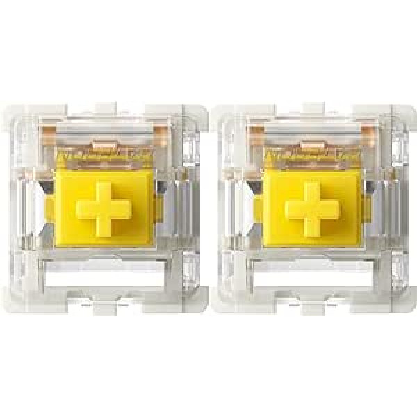 Gateron G Yellow Pro jungikliai, iš anksto sutepti 3 kontaktų RGB SMD linijinė mechaninė žaidimų klaviatūra (72 pakuotėje, geltona)