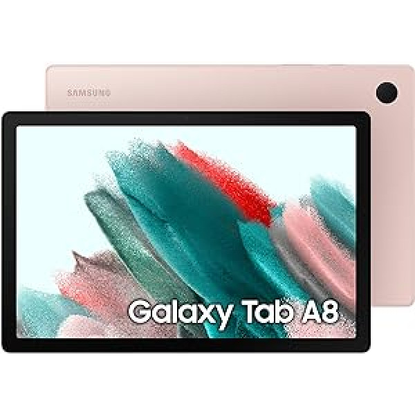 Samsung Galaxy Tab A8, Android planšetdators, WiFi, 7040 mAh akumulators, 10,5 collu TFT displejs, četri skaļruņi, 32 GB/3 GB RAM, planšetdatora rozā