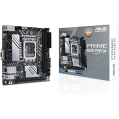 ASUS Prime H610I-PLUS D4-CSM mātesplates ligzda Intel LGA 1700 (Intel H610, Mini-ITX, DDR4 atmiņa, PCIe 4.0, 2X M.2, 1 GB Ethernet, DisplayPort, HDMI), melna