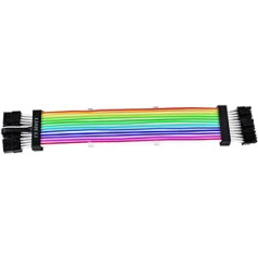 Lian Li Strimer Plus trigubas PCIe kabelio 8 kontaktų ilgintuvas, skirtas žaidimams su maitinimo šaltinio vaizdo plokštėmis su adresuojamu RGB – 30 cm grafikos plokštės maitinimo šaltinio prailginimo kabelis