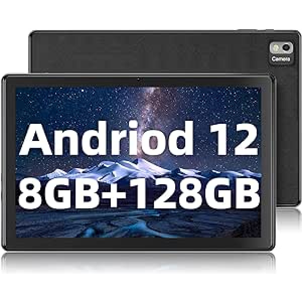 SGIN planšetdators 10 collu 8 GB RAM, 128 GB ROM Android 12 8 kodolu 2,0 GHz planšetdators, 1280 x 800 IPS HD, 2 MP + 5 MP kamera, 7000 mAh, 2,4 G/5G WiFi, GPS + SIM, TF, paplašināms līdz 8 GB