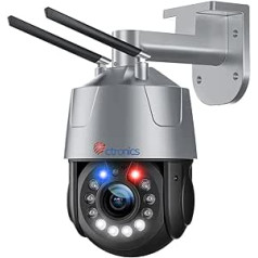 30x optinio priartinimo lauko stebėjimo kamera, Ctronics 5MP PTZ WLAN kupolinė IP kamera, lauke su žmogaus aptikimu, automatinis sekimas, 150 m naktinis matymas, 50 m spalvotas naktinis matymas, 2 krypčių garsas, IP66