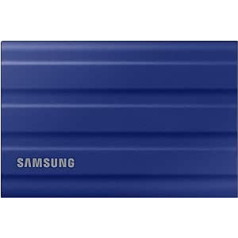 Samsung Portable SSD T7 Shield, 1TB, USB 3.2 Gen.2, 1050 MB/s lasīšanas, 1000 MB/s rakstīšanas, izturīgs ārējais cietais disks āra darbam Mac, personālajam datoram un viedtālrunim, zils, MU-PE1T0R/EU