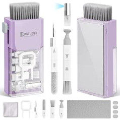 Ordilend Keyboard Cleaning Set, 10-in-1 Screen Cleaner Kit with Brush for Mobile Phone, Keyboard, Laptop, Tablet, Computer, PC Monitor, Camera, with Patent, Light Purple