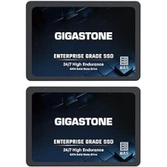 Gigastone Enterprise 2TB (2 pakotnes) NAS SSD 24/7 tīkla krātuves kešatmiņa, ilgstošas uzticamības servera NAS krātuve mājas RAID 2,5 collu SATA III iekšējais cietvielu disks 3D NAND SLC kešatmiņa