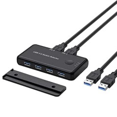 USB slēdzis 3.0, eppfun USB pārslēdzējs 2 datoriem, 2-in 4-out USB KVM slēdzis ar pogu, printera slēdža centrmezgls, skeneris, tastatūra, USB atmiņas kartes, cietie diski, pele