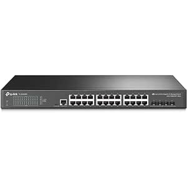 TP-Link TL-SG3428X 24 portu Gigabit L2+ pārvaldītais slēdzis (4 10GE SFP+ sloti, saderīgs ar Omada SDN, centrālā pārvaldība, IPv6 atbalsts)