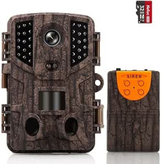 COOLIFE 32MP Wildlife Camera with Alarm, 120° Wide Angle Wildlife Camera with Motion Sensor Night Vision Detection Speed 0.1s Wildlife Camera with 32GB Card