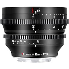 7artisans APS-C īpaši plata leņķa kino objektīvs 12 mm T2.9 lielas apertūras manuālais fiksētais fokuss ar zemu kropļojumu saderīgs ar Canon RF Mount EOS R R3 R5 R6 R7 R10 RP Black