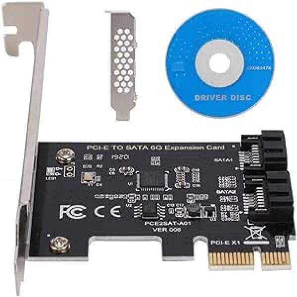 Heayzoki PCI-E SATA karte PCI-E kartes PCI Express uz SATA 3.0 SATA III 6Gbps PCI Express paplašināšanas adaptera karte ar 6Gbps platjoslas pārsūtīšanu