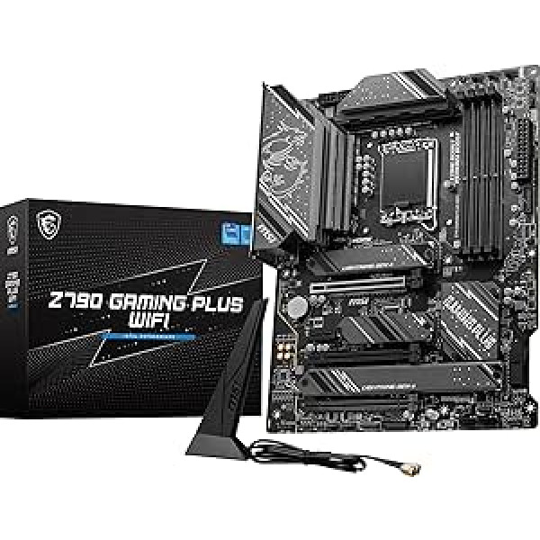 MSI Z790 GAMING PLUS WIFI mātesplate, ATX — atbalsta 12. un 13. paaudzes Intel Core procesorus, LGA 1700 — DDR5 atmiņas palielināšana 7200+MHz/OC, 1 x PCIe 5.0 x16, 4 LANLAN 2 Gen4, 2.5G 6E