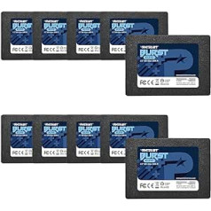 Pakuotėje 10 SSD kietojo kūno disko SATA 3 2,5 colio vidinis Patriot MEmor 120 GB Burst Elite 6 Gbps