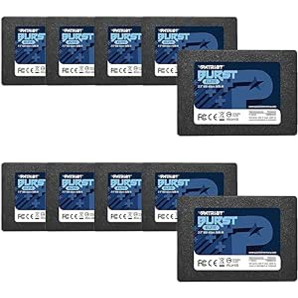 Iepakojumā 10 SSD cietvielu disks SATA 3 2,5 collu iekšējais Patriot MEmor 120 GB Burst Elite 6 Gbps