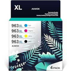 AUMOK 963XL tintes kasetnes 963 XL kasetnes, kas saderīgas ar HP 963XL Multipack, kas paredzētas HP Officejet Pro 9010 kasetnēm 9012 9014 9015 9016 9018 9019 9020 9022 9019 9020 9022/printer