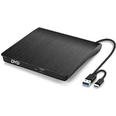 Beva USB 3.0/2 vienā DVD/CD rakstītājs un lasītājs ārējais DVD/CD Superdrive Plug & Play klēpjdatoriem, galddatoriem, MacBook, Ios, Windows 10/8/7/XP un Linux