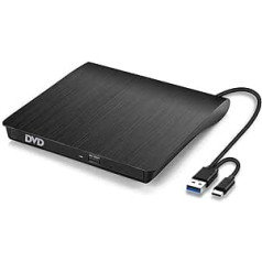 Beva USB 3.0/2 in 1 DVD / CD įrašymo įrenginys ir skaitytuvas išorinis DVD / CD Superdrive Plug & Play, skirtas nešiojamiesiems kompiuteriams, staliniams kompiuteriams, „MacBook“, „Ios“, „Windows 10/8/7/XP“ ir „Linux“