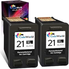 ColoWorld 21XL Printer Cartridges Remanufactured for HP 21 21XL Cartridges Compatible with HP Deskjet F2120 F2280 F380 F2180 F335 F375 F4190 D2360 PSC 1410 1415 Officejet 4315 435 5 printers(2. 5-