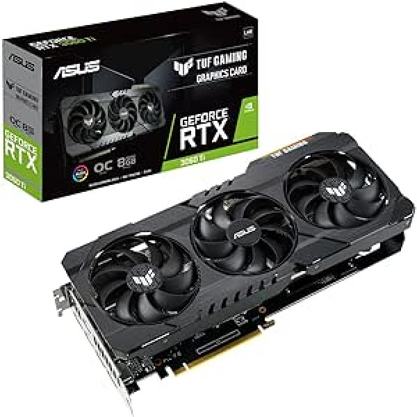 ASUS TUF Gaming GeForce RTX3060TI V2 8GB OC Edition Gaming Graphics Card (Lite Hash Rate (LHR), Nvidia Ampere, PCIe 4.0, 8GB DDR6 Memory, 2x HDMI 2.1, DisplayPort 1.4, TUF-RTX3060TI-O8G-V2-GAMING)