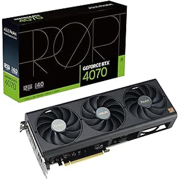 ASUS ProArt GeForce RTX 4070 12 GB GDDR6X spēļu grafikas karte (Nvidia GeForce RTX4070, DLSS 3, PCIe 4.0, 1 x HDMI 2.1a, 3 x DisplayPort 1.4a, PROART-RTX4070-12G).