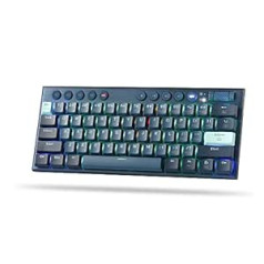 Redragon K632 PRO 60% bezvadu RGB mehāniskā tastatūra, Bluetooth/2,4 GHz/vadu trīsrežīmu zema profila spēļu tastatūra ar savienojumu bez kavēšanās, speciāla multivides vadība un sarkans slēdzis